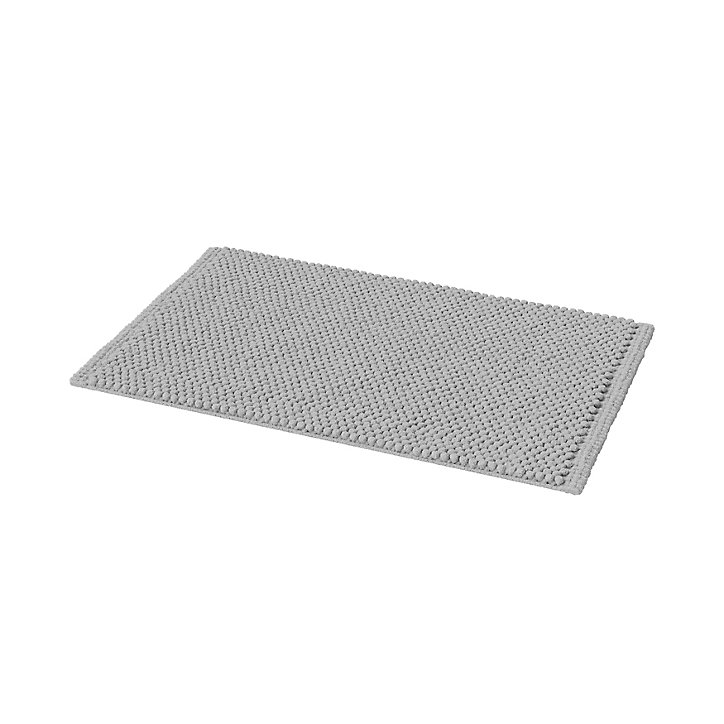 Tapis de bain rectangulaire GoodHome Elland coloris gris nuage en coton et polyester L.80 x l.50 cm