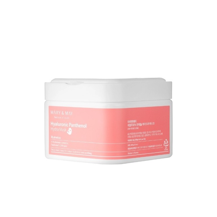 Mary&May Hyaluronic Panthenol Hydra Mask Set mit feuchtigkeitsspendenden Gesichtsmasken 30 Stück