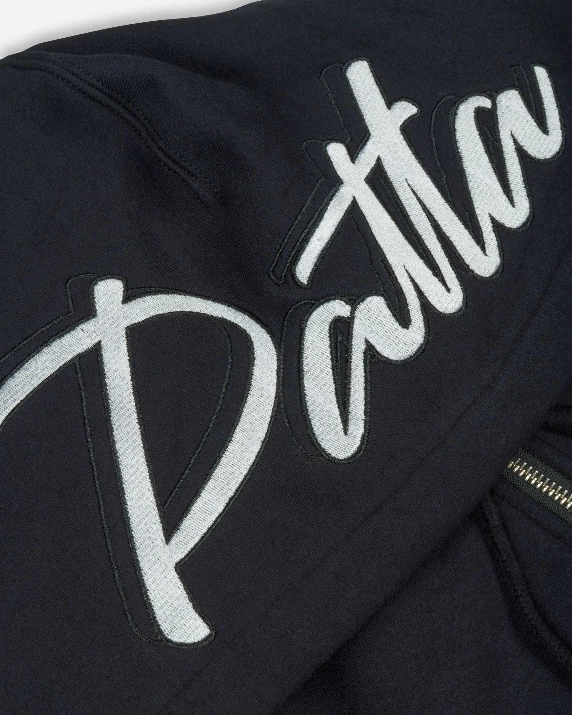 Patta Embro Classic Zip Up Hooded Sweater (Black)
