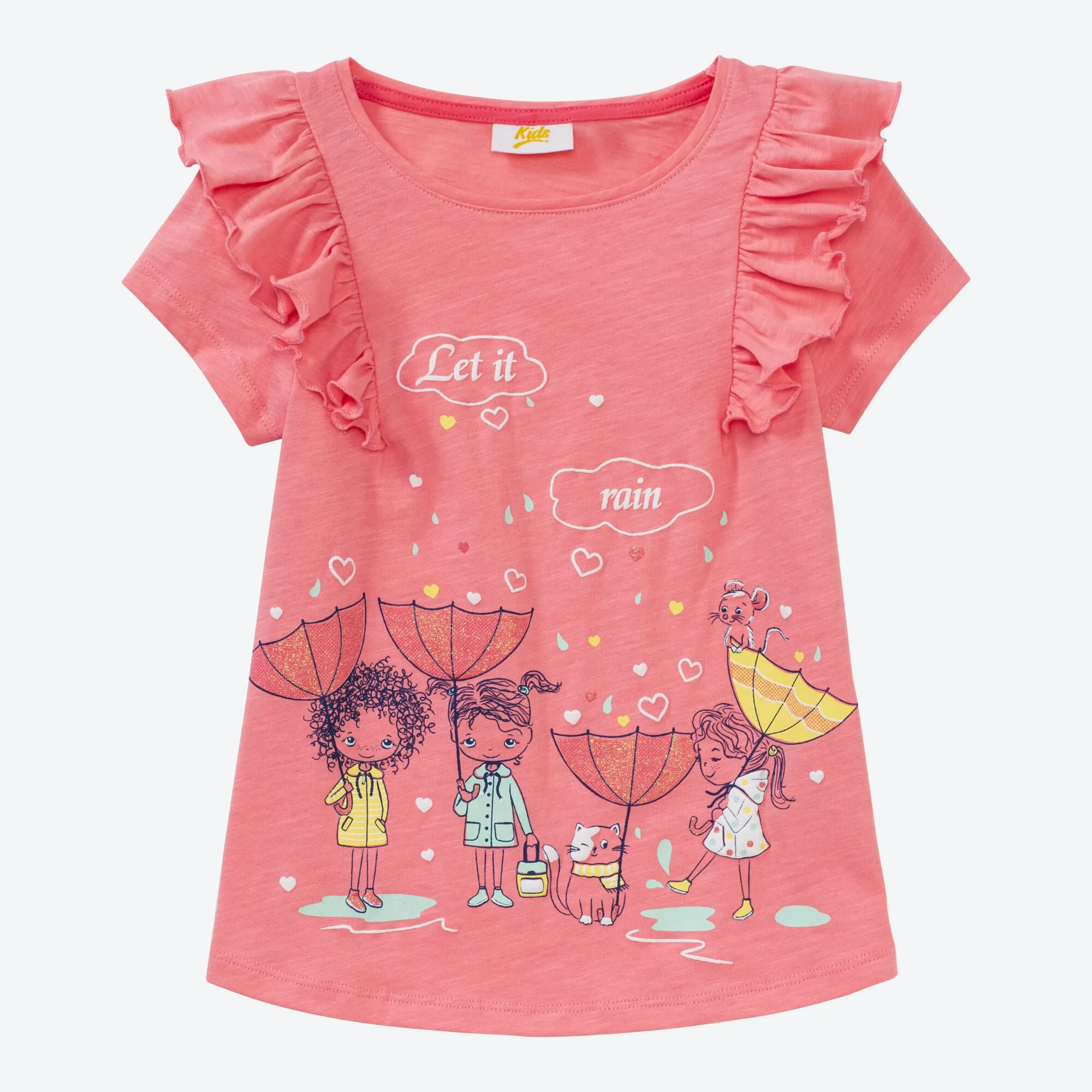 Mädchen-T-Shirt mit Rüschen
