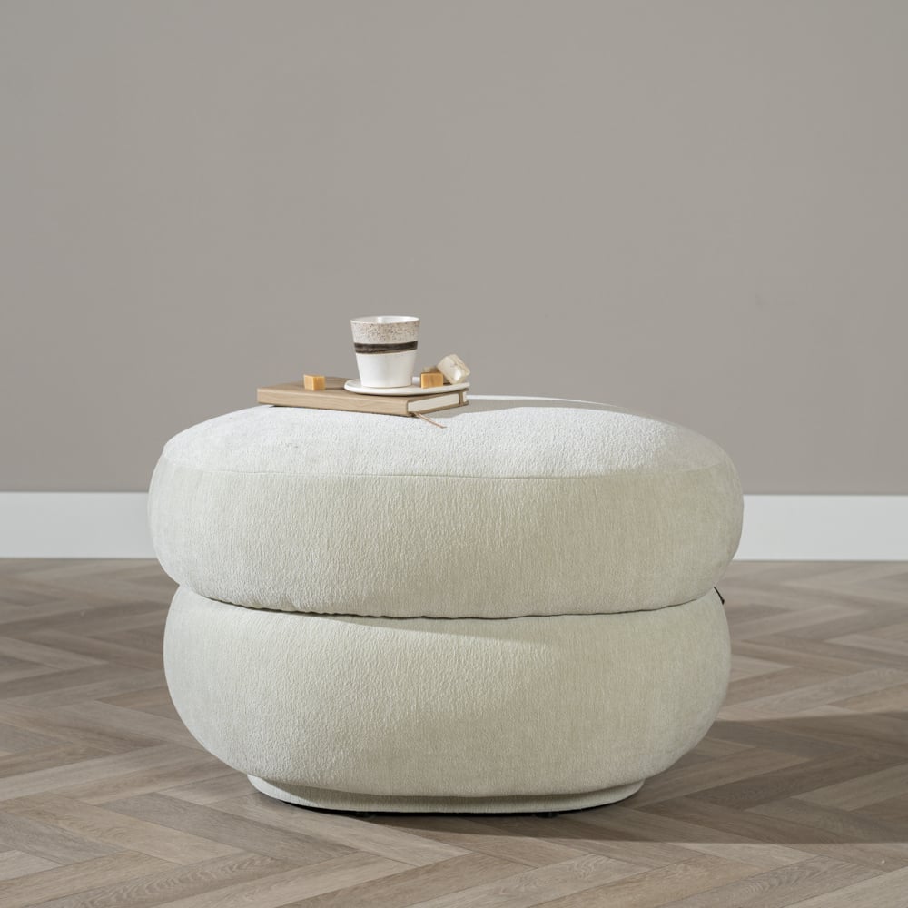 Bronx71 Hocker Mia ovaal chenille mint groen