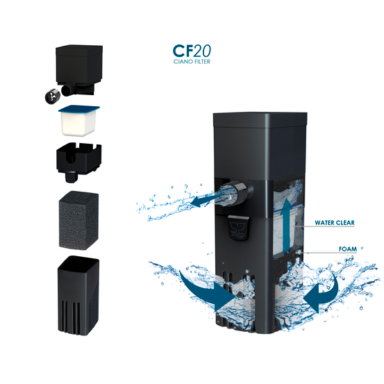 Filtre intérieur pour aquarium d'eau de 5 à 20 litres