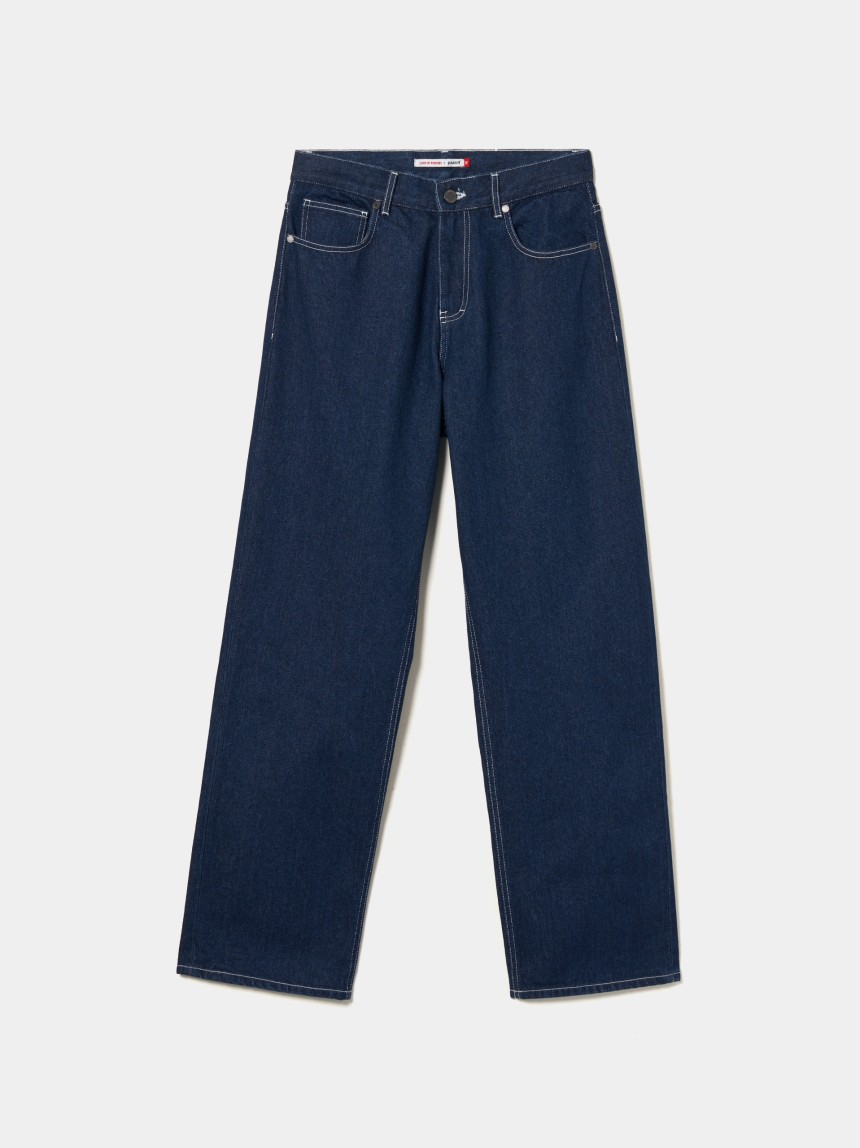 Calças denim loose fit Lion x Paatiff