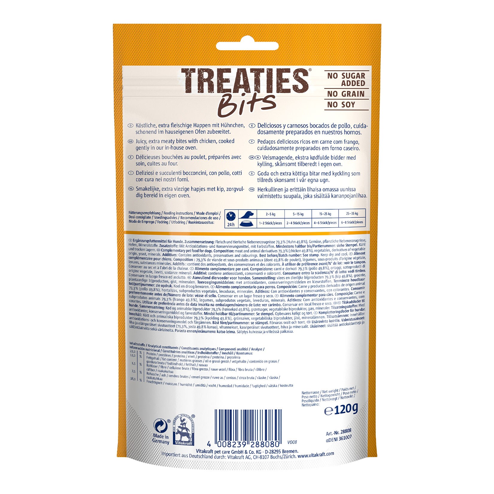 Vitakraft Snack Treaties Bits Huhn 120 g, 6er Pack