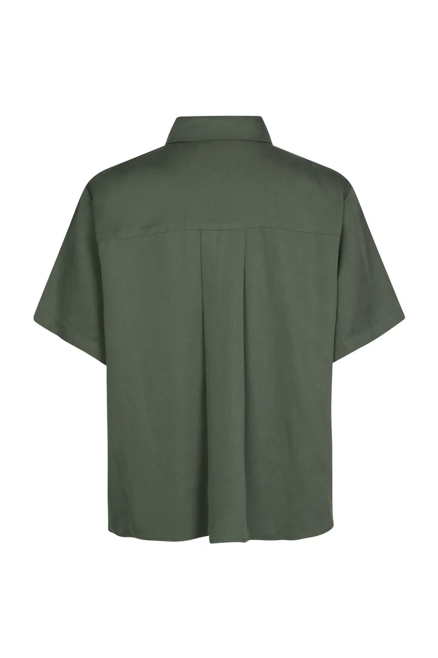 Samsøe Samsøe  Mina SS skjorte - Dusty Olive
