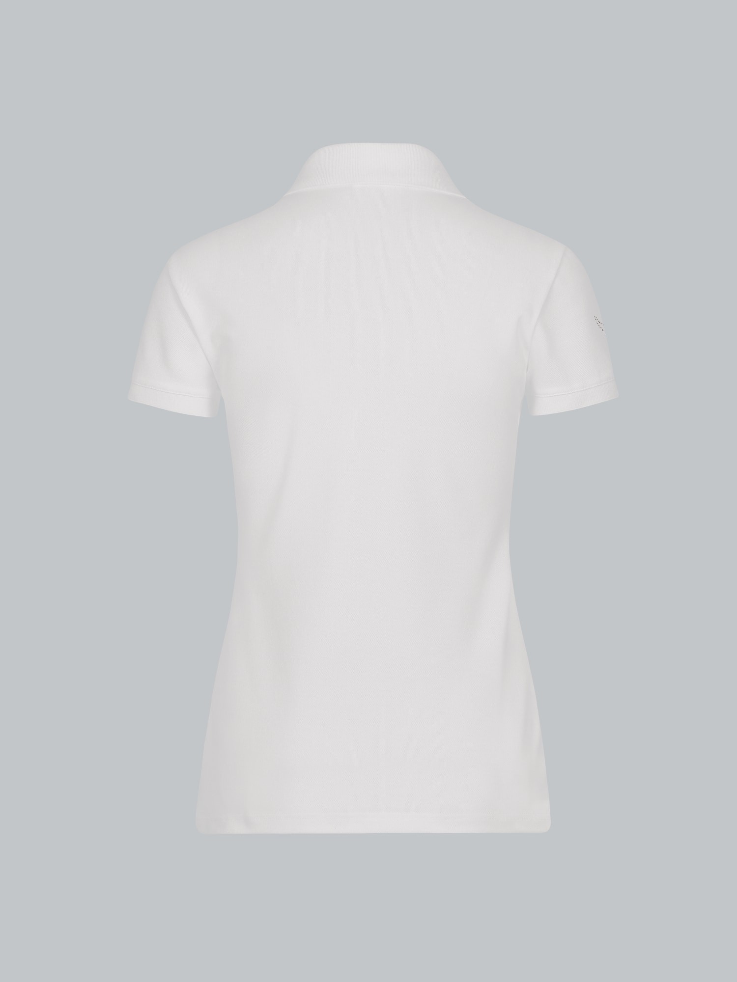 Poloshirt mit Kristallsteinen Weiss