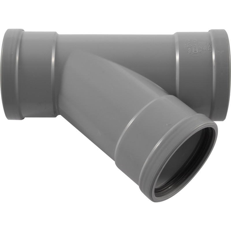 PVC T-stuk manchet 45° 110mm, 3 x mof