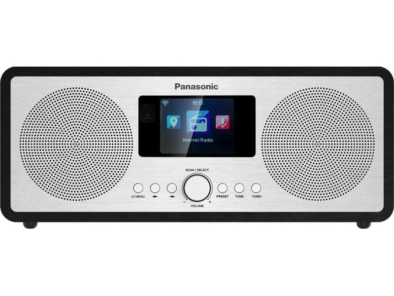 Panasonic DAB  Radio RF-D40EG-K Silber Kompaktes Internet, DAB  Radio mit 2.4“ Farbdisplay