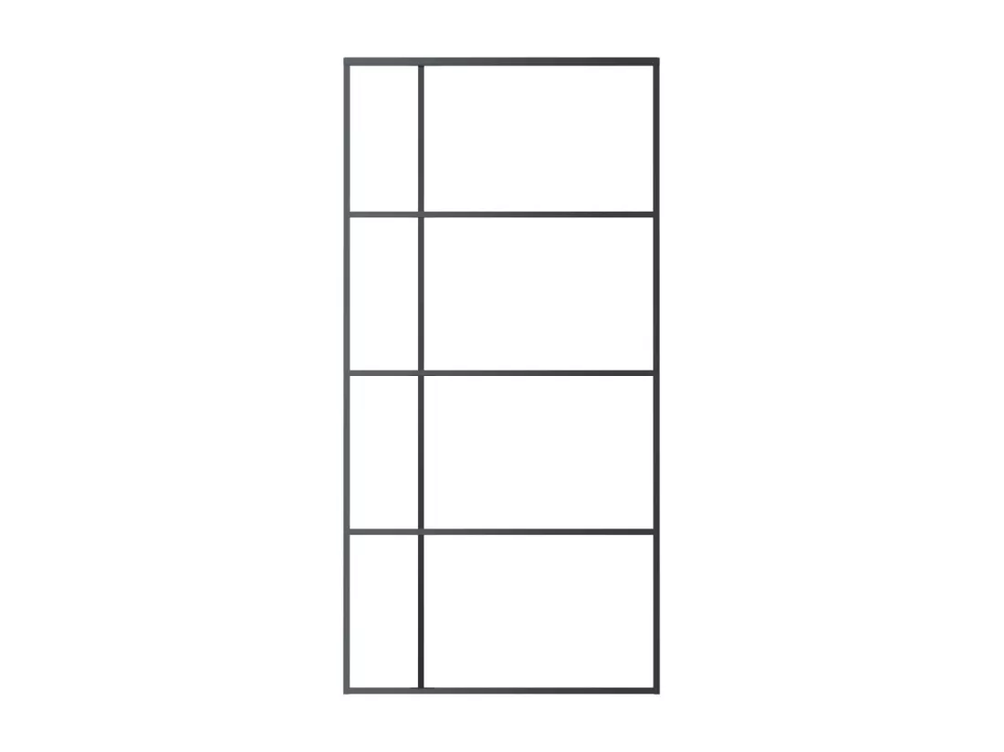 Porte coulissante Verre ESG dépoli aluminium 102,5x205 cm Noir
