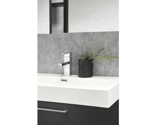 Badkamermeubelset Differnz Somero BxHxD 60 x 54 x 38 cm, antraciet fronten, met witte gegoten mineraalwastafel