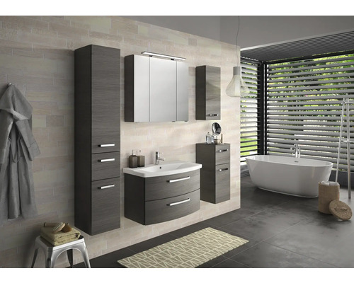 Jungborn spiegelkast VENTITRE 80 x 17 x 70,3 cm grafiet structuur horizontaal 3-deurs J850.198050