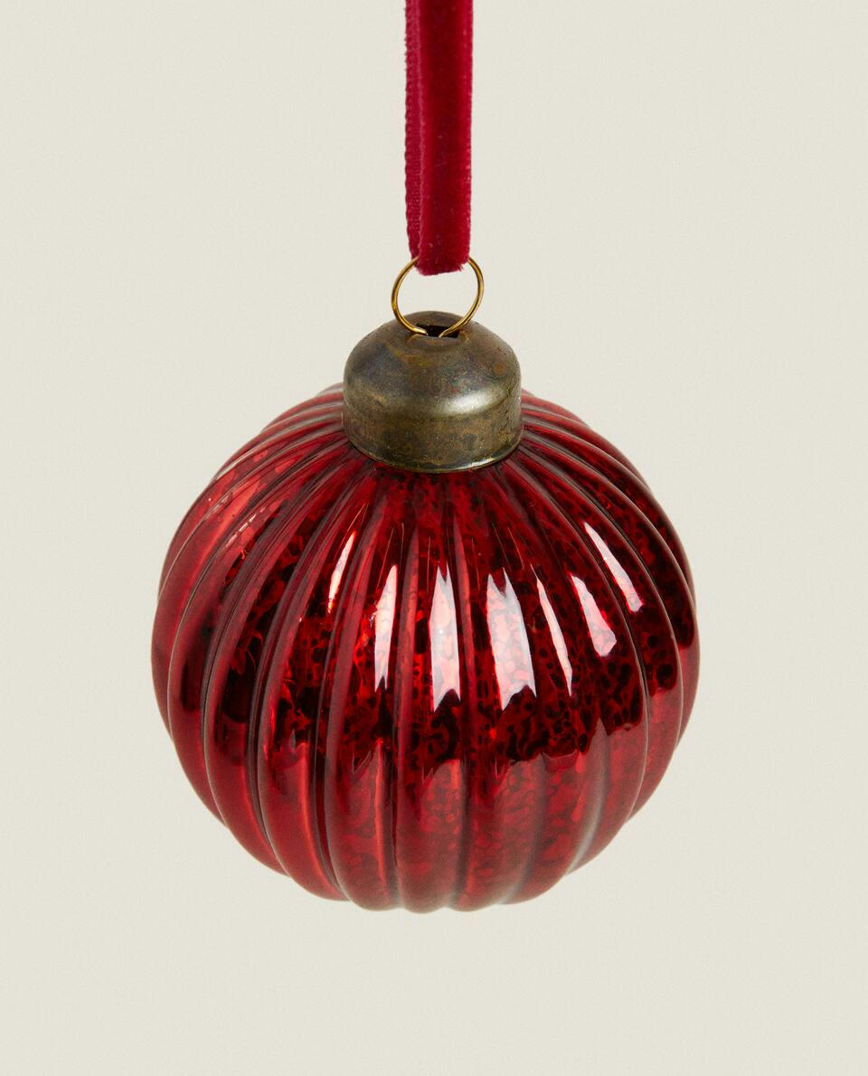 Enfeite de Natal em espiral de vidro