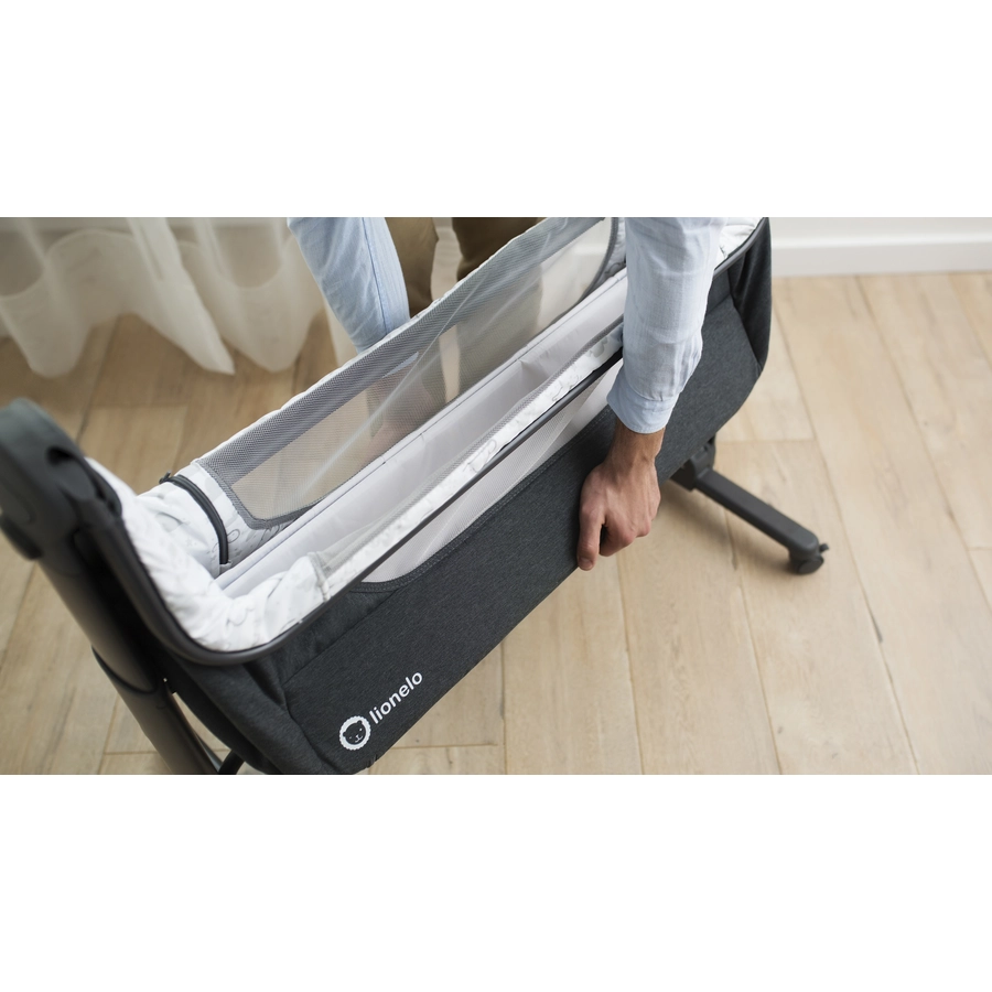 lionelo Beistellbett Timon Grey inklusive Matratze Fiki Miki