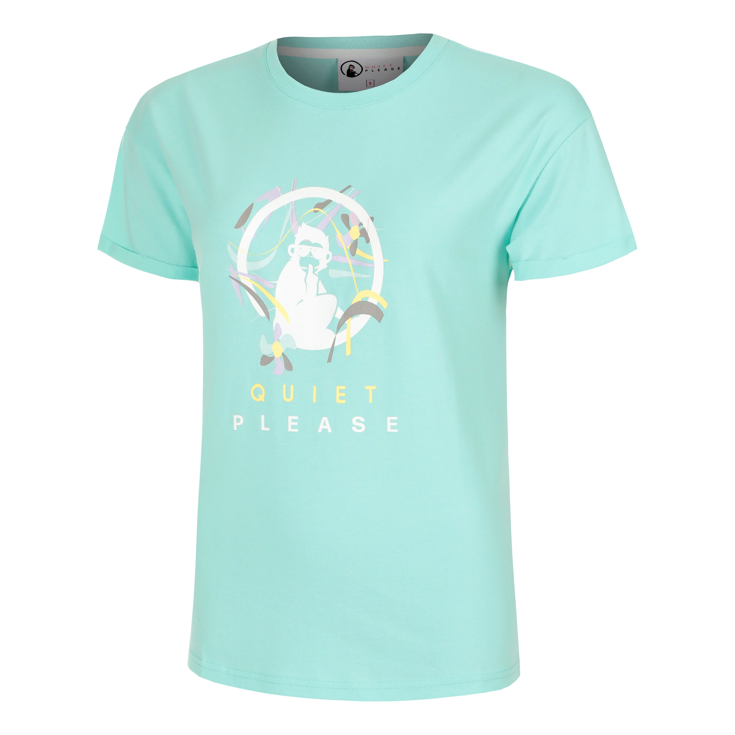 Quiet Please Wild Sketchy T-shirt Femmes - Turquoise , Multicouleur