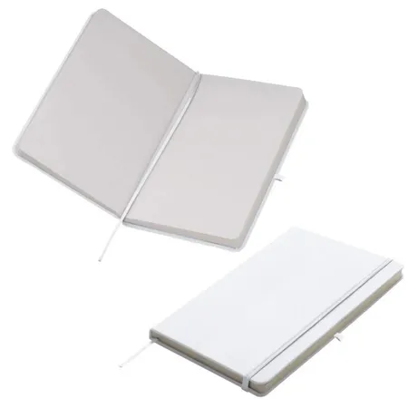 Easy Gifts Notizbuch im samtweichen PU Hardcover mit 160 blanko Seiten, DIN A5, weiß