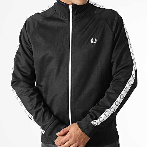 Veste Zippée A Bandes J4620 Noir