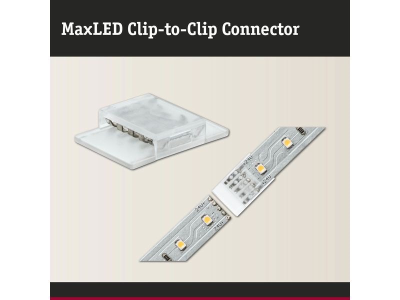 Paulmann Clip-to-Clip Verbinder MaxLED, 2 Stück Wiederverbinden von geschnittenen MaxLED Strips