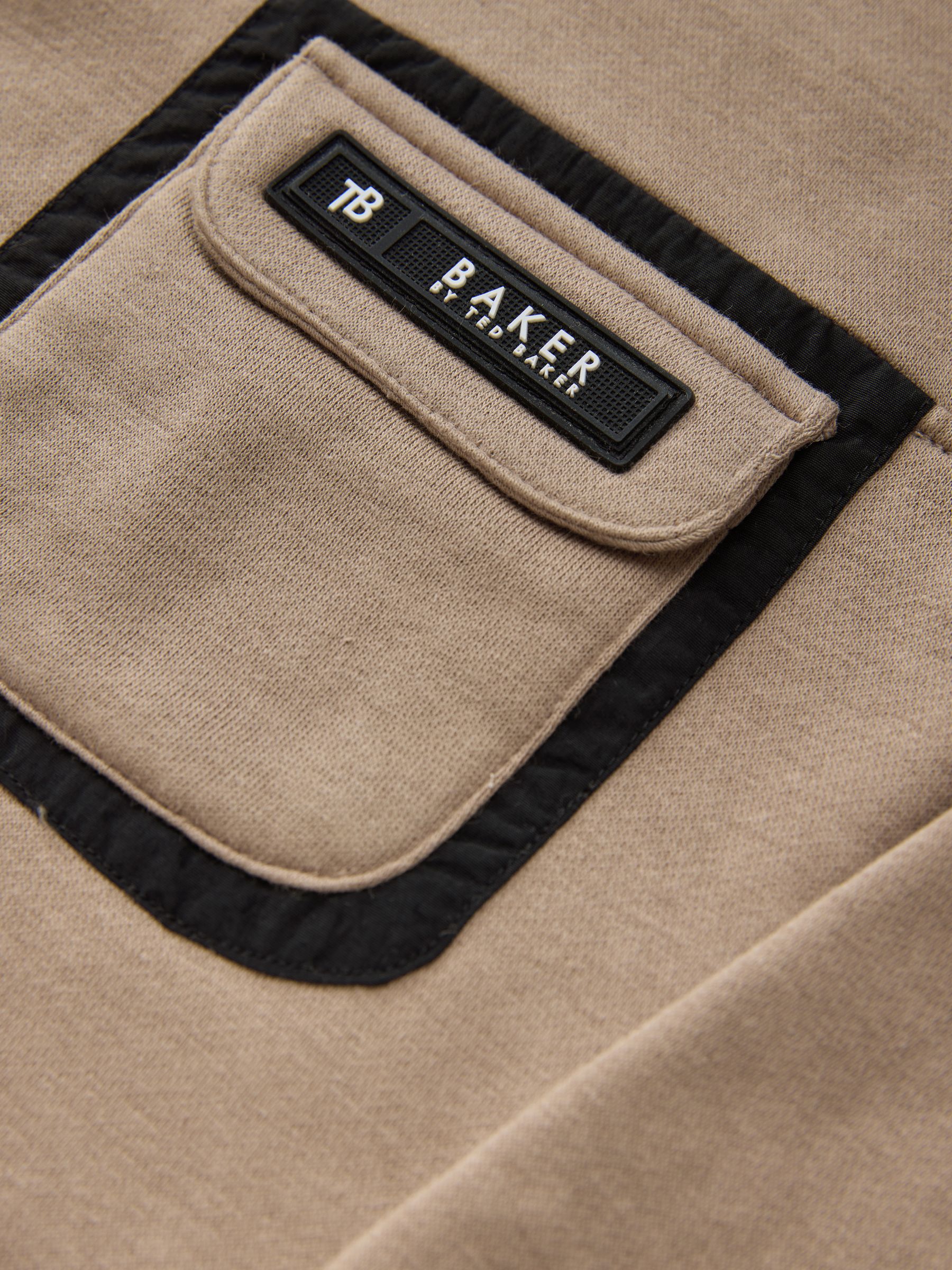 Pastelgeel - Baker by Ted Baker Funnel sweatshirt met ritssluiting en trechterkraag en joggingbroek