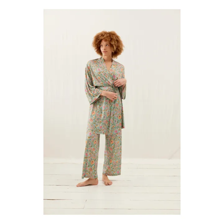 Louise Misha Pantalon de Pyjama Melycia Fibres Recyclées - Collection Femme | Bleu