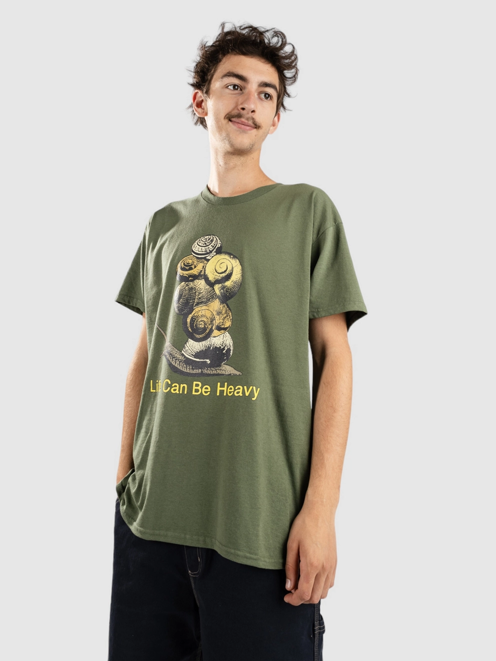 Dravus Snail Pile T-Shirt stonewashed green