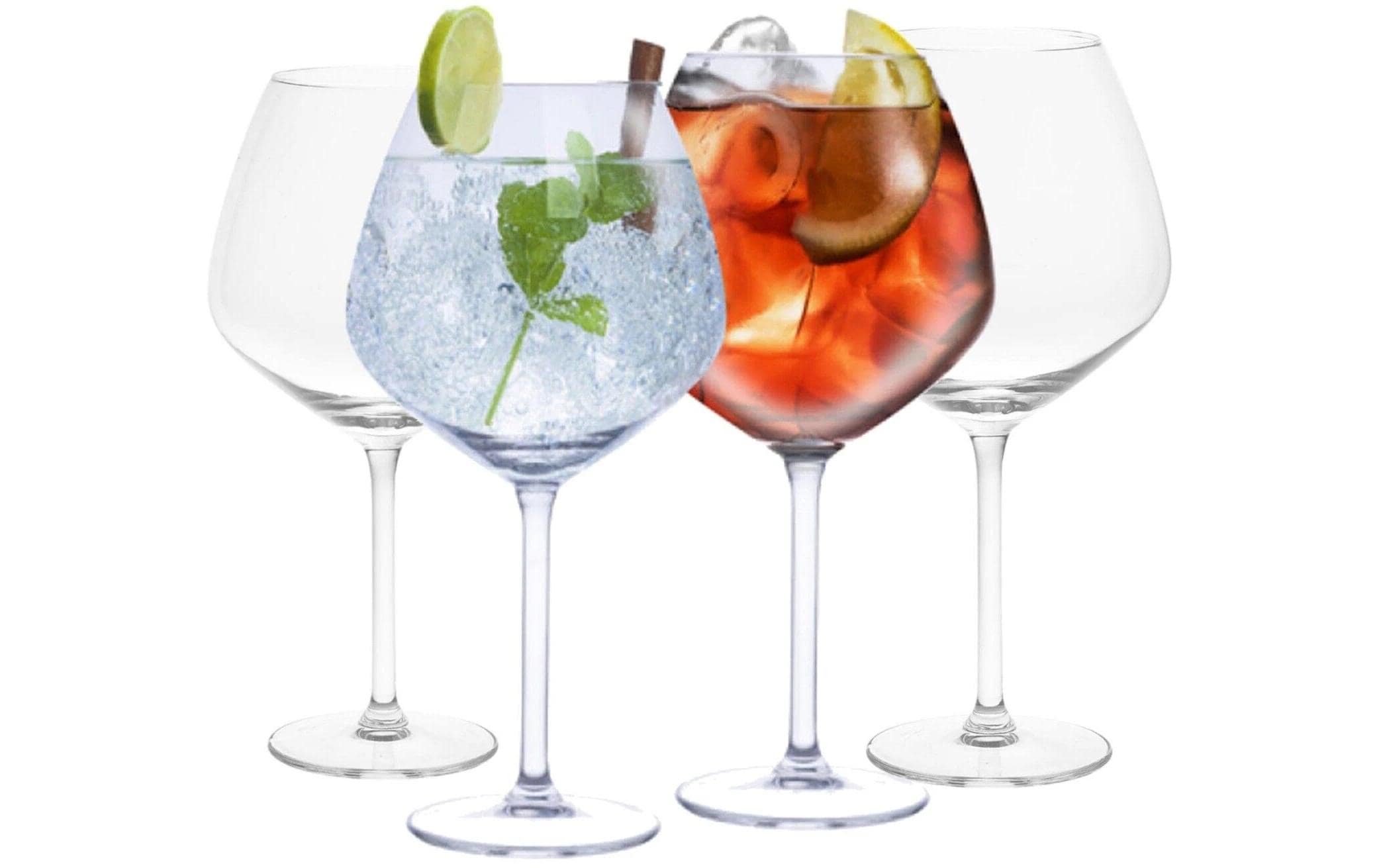 Gin-Gläser 730 ml, 4 Stück, TransparentSet mit 4 stabilen Gläsern für Gin Tonic und andere Mixgetränke