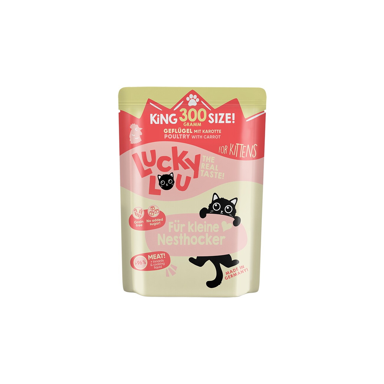 Lucky Lou Nassfutter Katze Kitten Geflügel 6x300 g