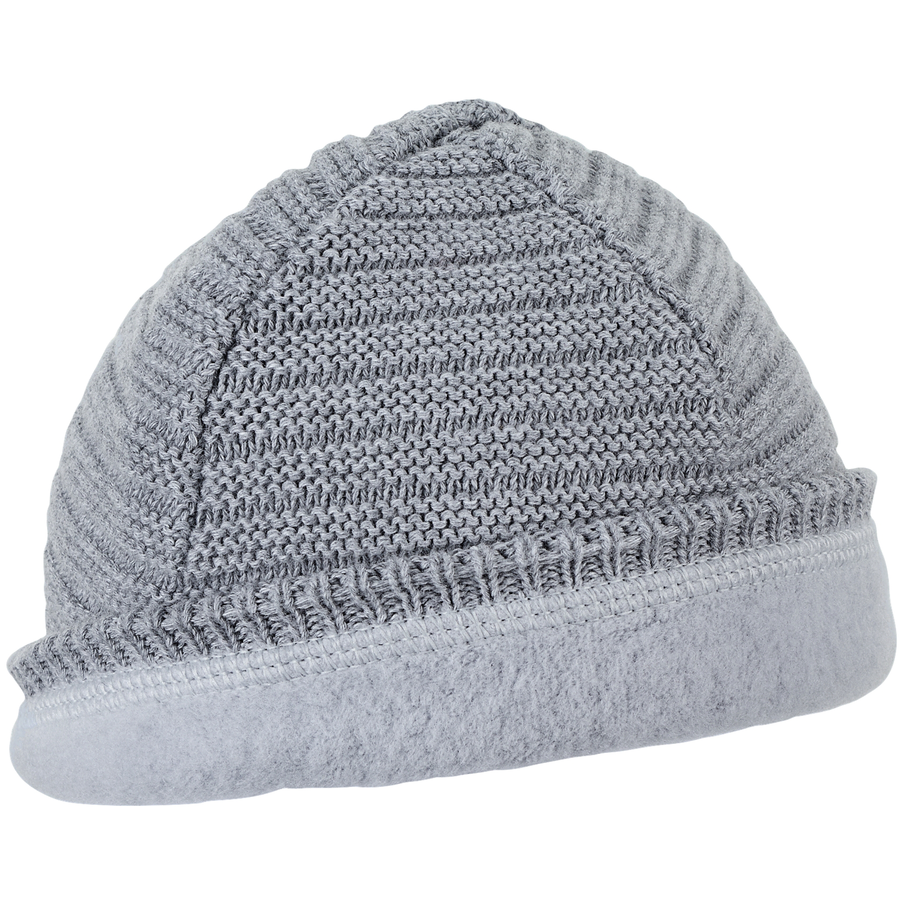 Sterntaler Strickmütze Rippe silber melange
