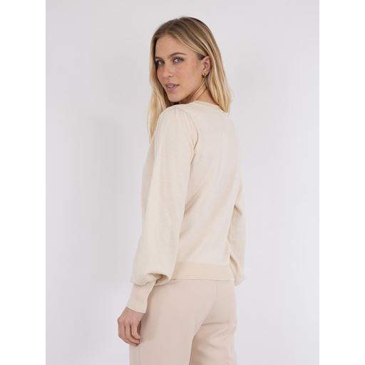 Neo Noir Magdalena Solid Striktrøje, Creme, 36