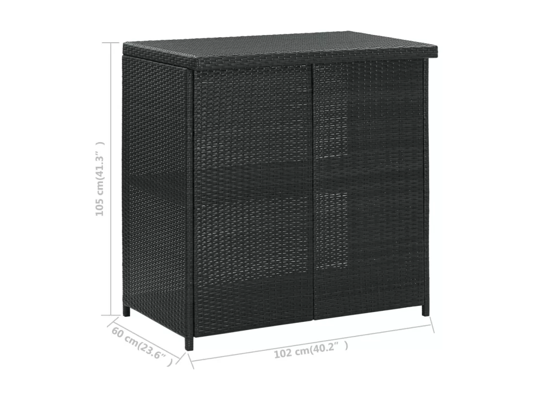 Ensemble de bar 3 pcs Résine tressée Noir