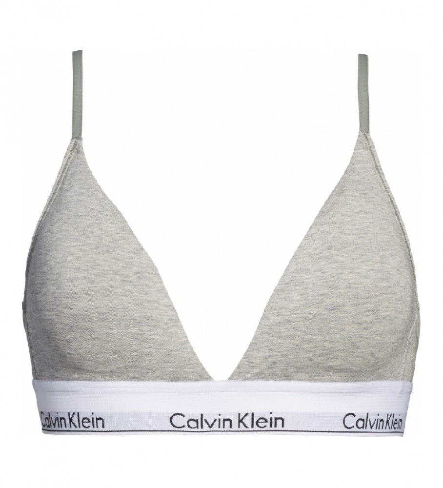 Sutiã triangular Calvin Klein Modern Cotton, cinza