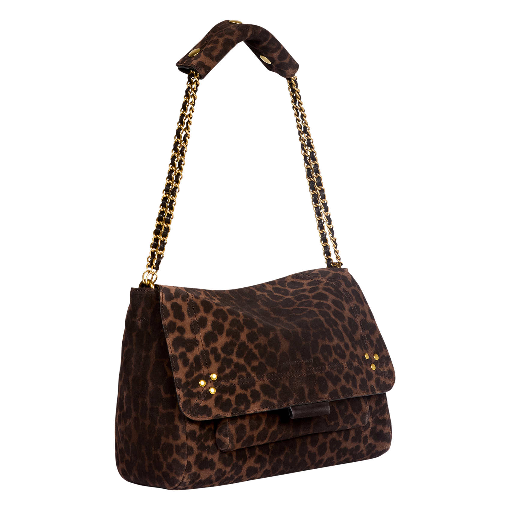 LULU M - Sac bandoulière léopard en cuir | Marron