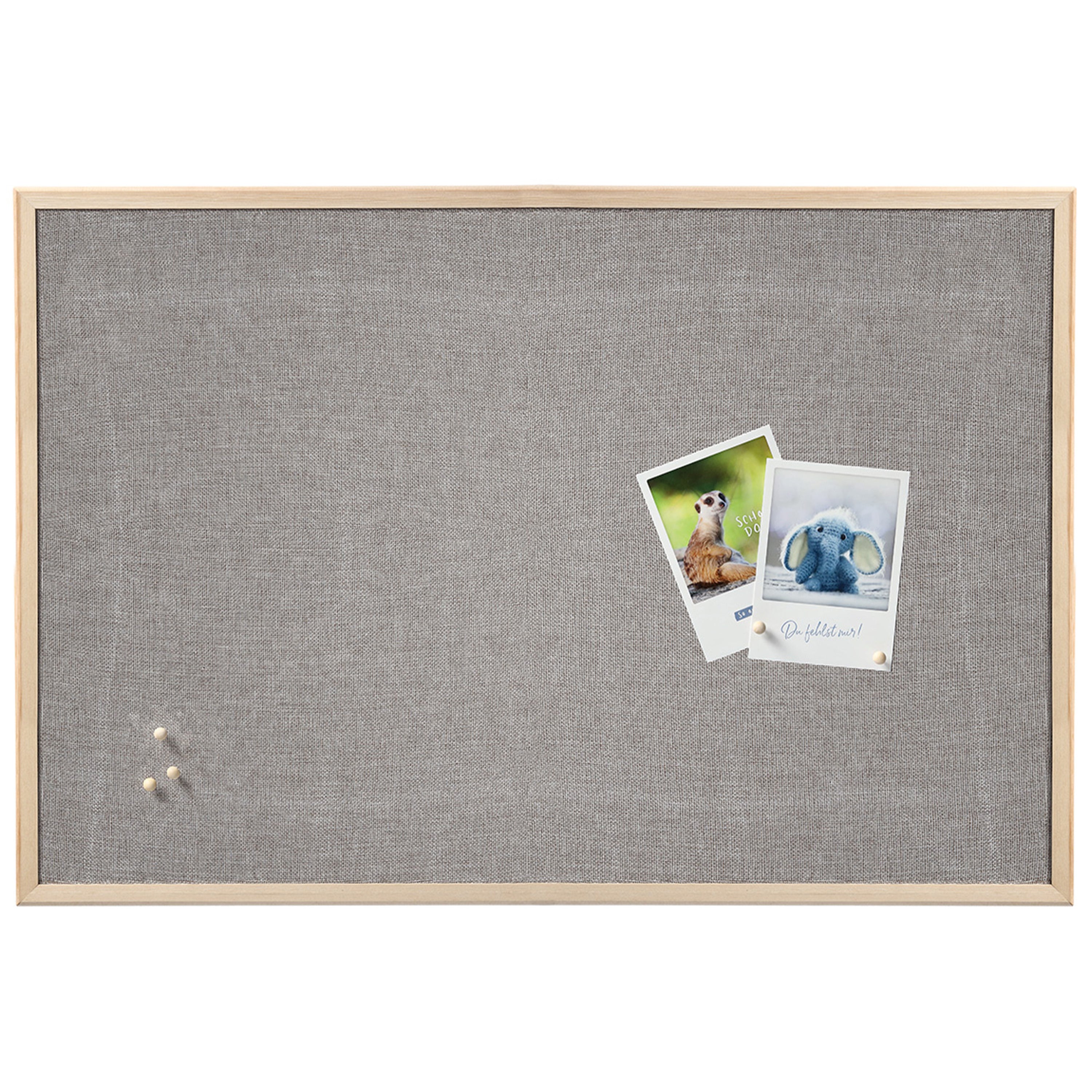 Zeller prikbord|memobord - grijs - 60 x 80 cm - textiel - groot