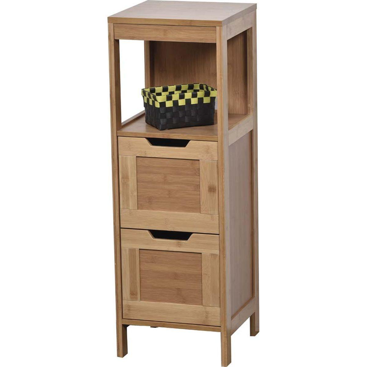 ELEMENT BAS BAMBOU ET MDF 2 TIROIRS  1 ETAGERE  MAHE