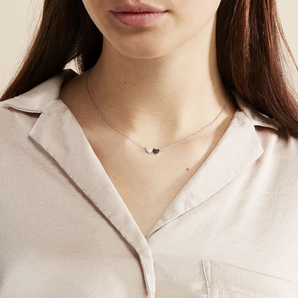 Collier Clementine Argent Blanc Oxyde De Zirconium