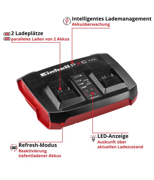 Einhell PXC-Ladegerät Power X-Twincharger 4A