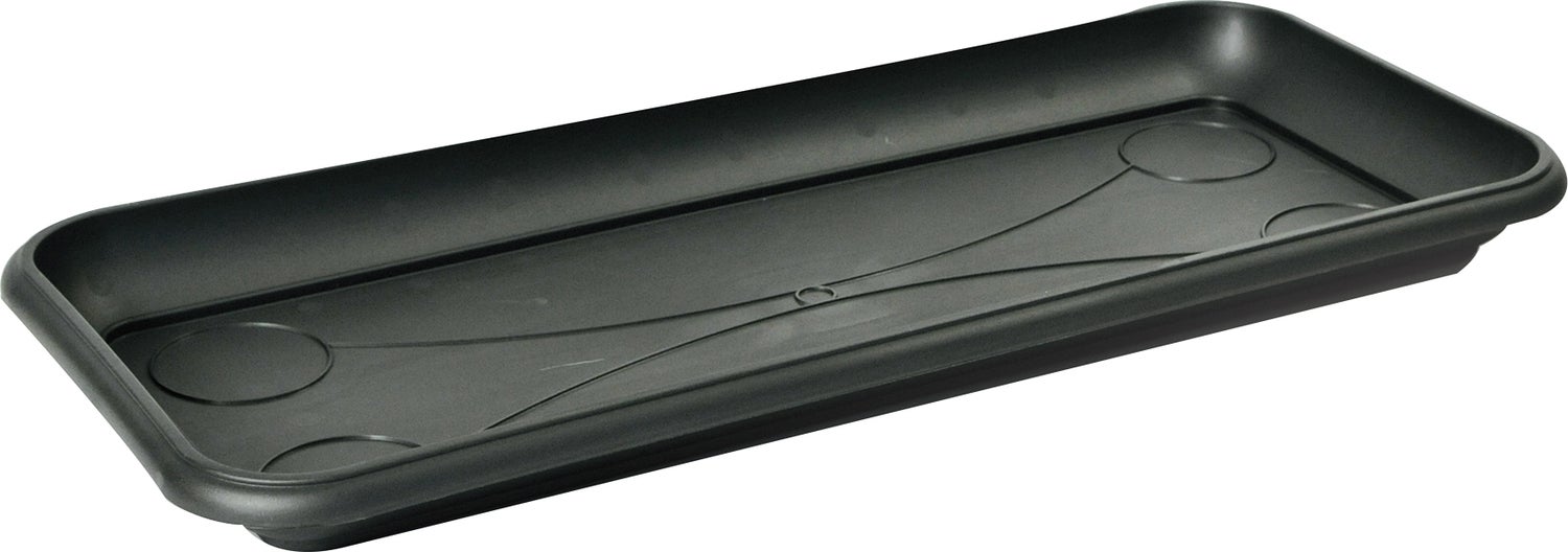 Mega Collections schotel voor balkonbak Linea zwart 76 x 34 x 6 cm