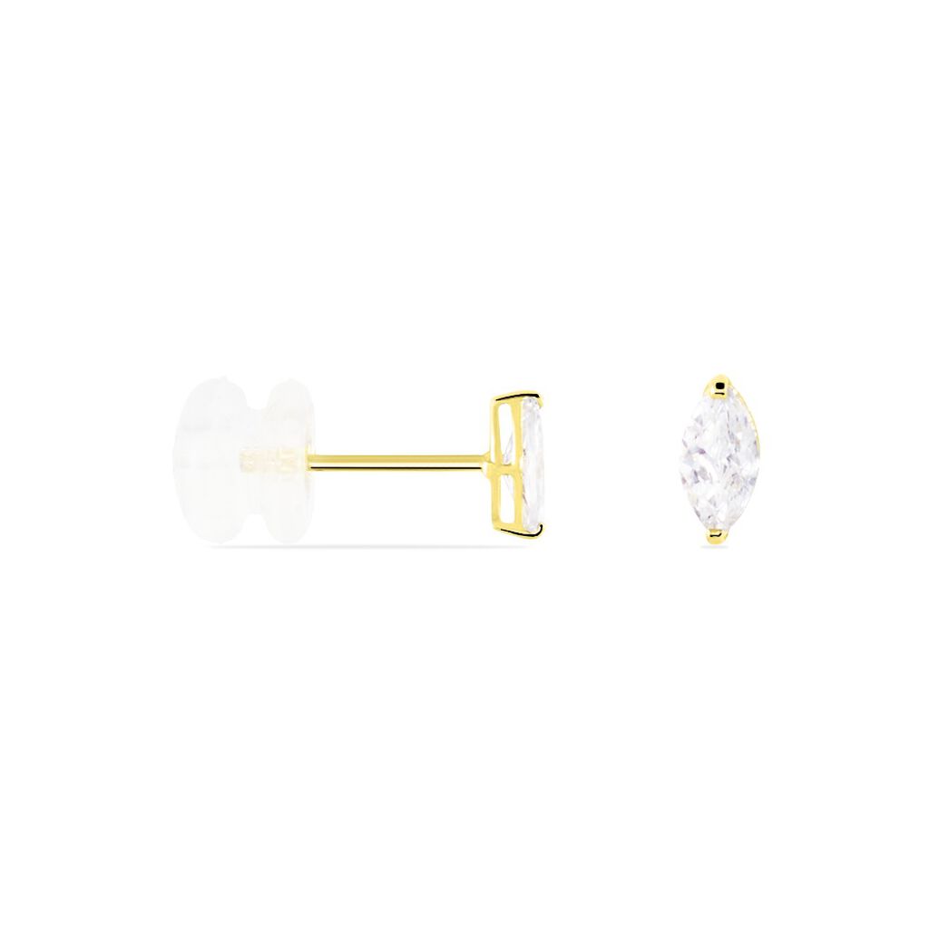 Boucles D'oreilles Puces Muflier Or Jaune Oxyde