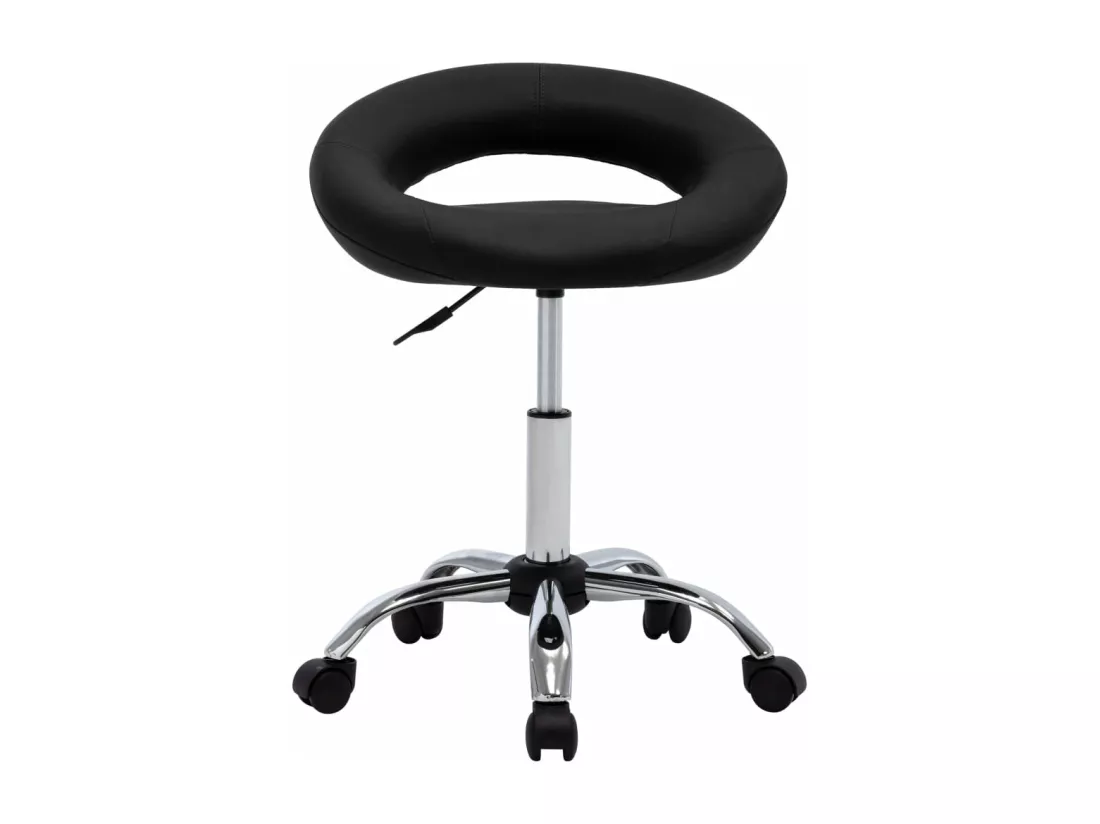 Chaise de travail roulante Noir Similicuir