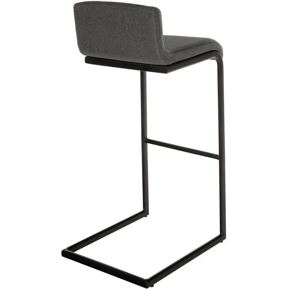 CLP Barkruk Newport zwart Frame - Stof - donkergrijs