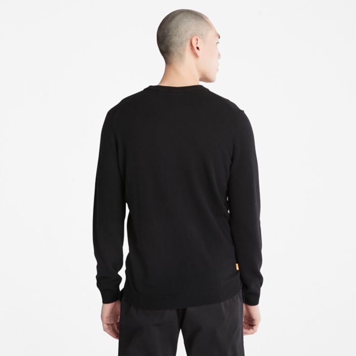 Suéter Cohas Brook de gola redonda para homens na cor preta.