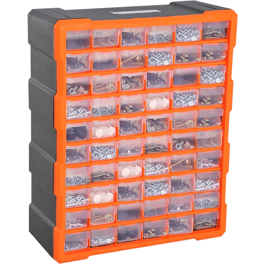 DURHAND Kleinteilemagazin mit 60 Fächer orange