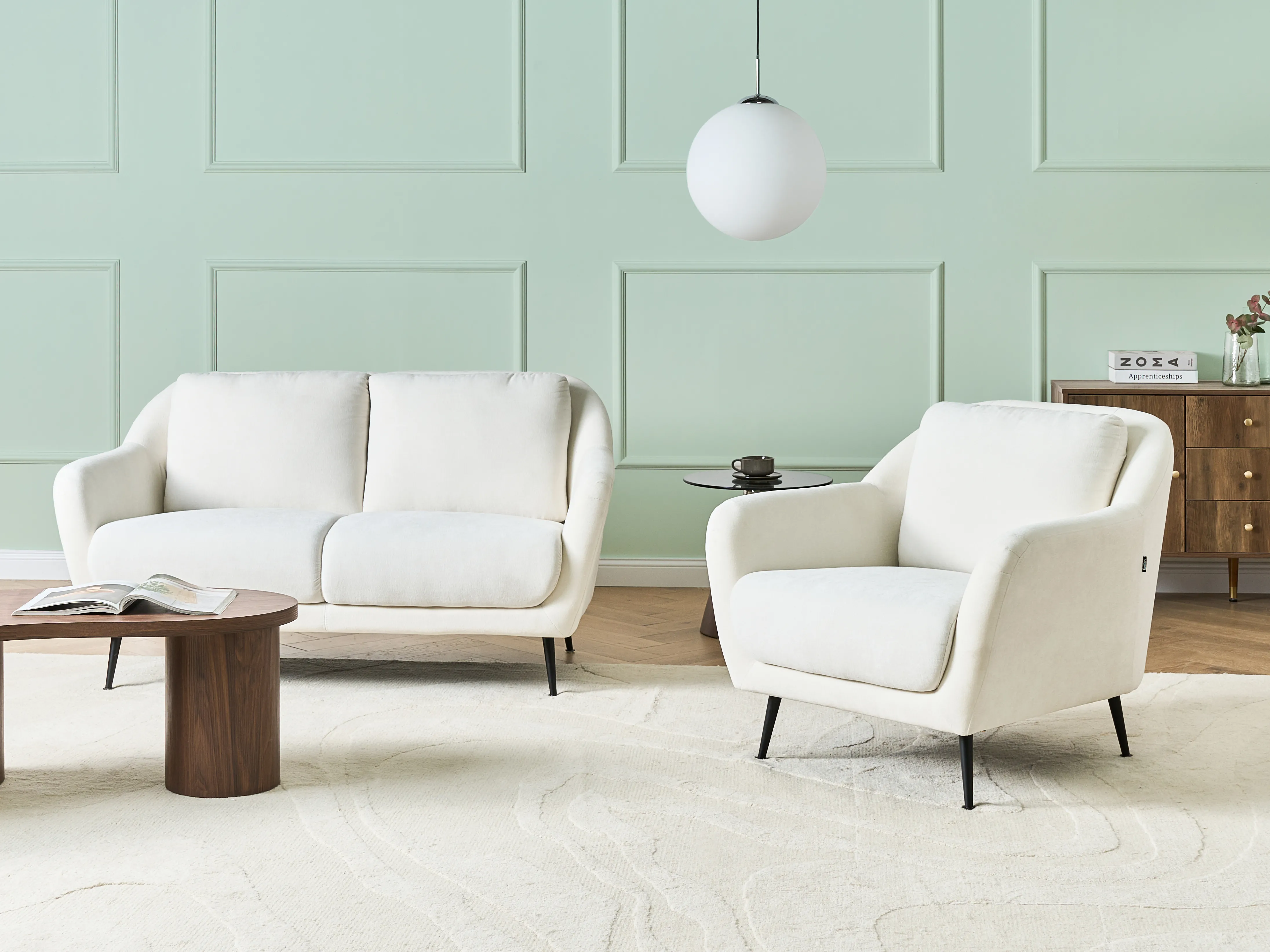 Fauteuil EIBY Chenille Wit