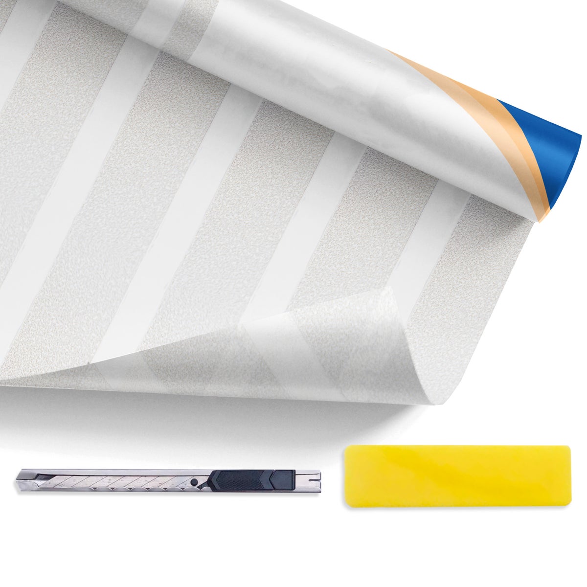 Simple Fix Raamfolie Strips 90 x 200 cm - Privacy Raamfolie, Isolatiefolie - Ondoorzichtige Zelfklevende Raamfolie - Strips