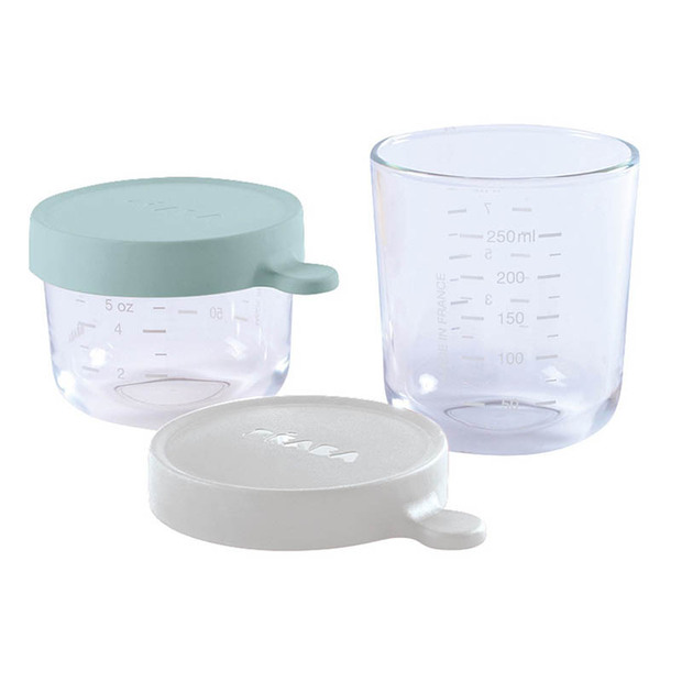 Lot 2 portions verre 150/250ml Eucaliptus/Light Mist - BEABA