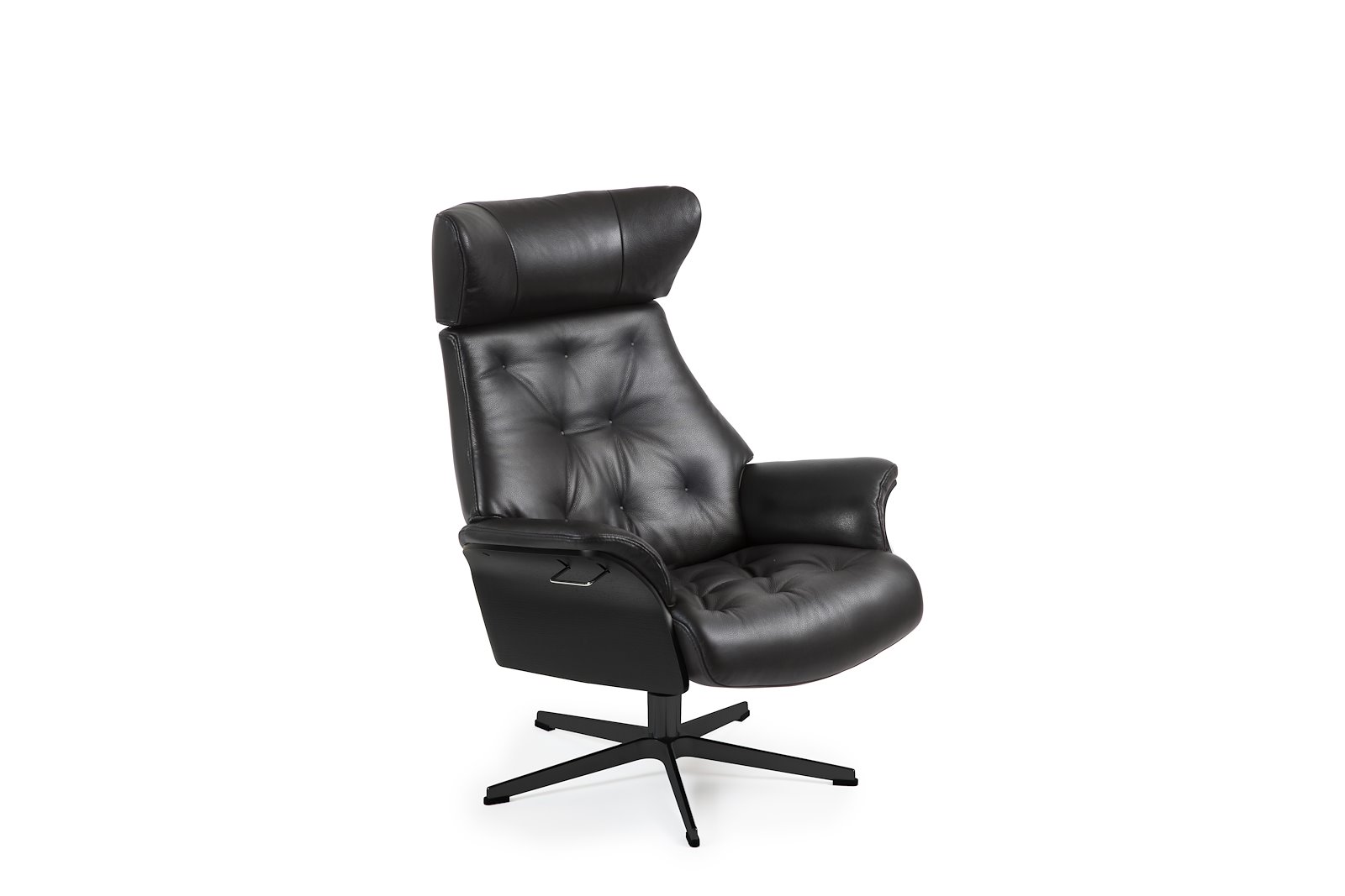 Air lenestol med pikering I hud Zero 2534-89 Black, Standard svingfot sort alu. Helkledd. Høy rygg