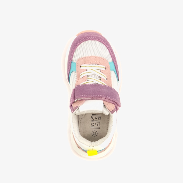 TwoDay leren meisjes sneakers paars roze