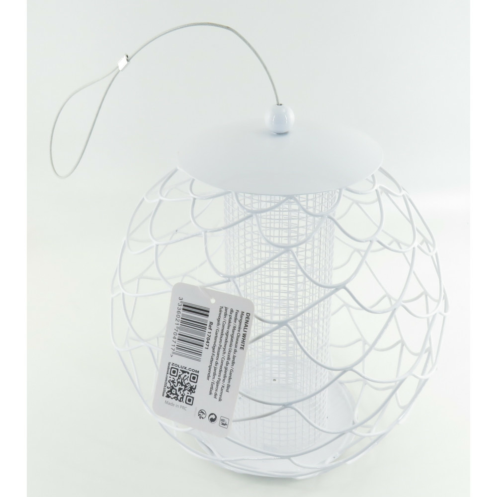 Mangeoire urban denali blanc ø 24 cm, pour arachide pour oiseaux