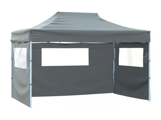 Tente pliable avec 3 parois 3 x 4,5 m Anthracite