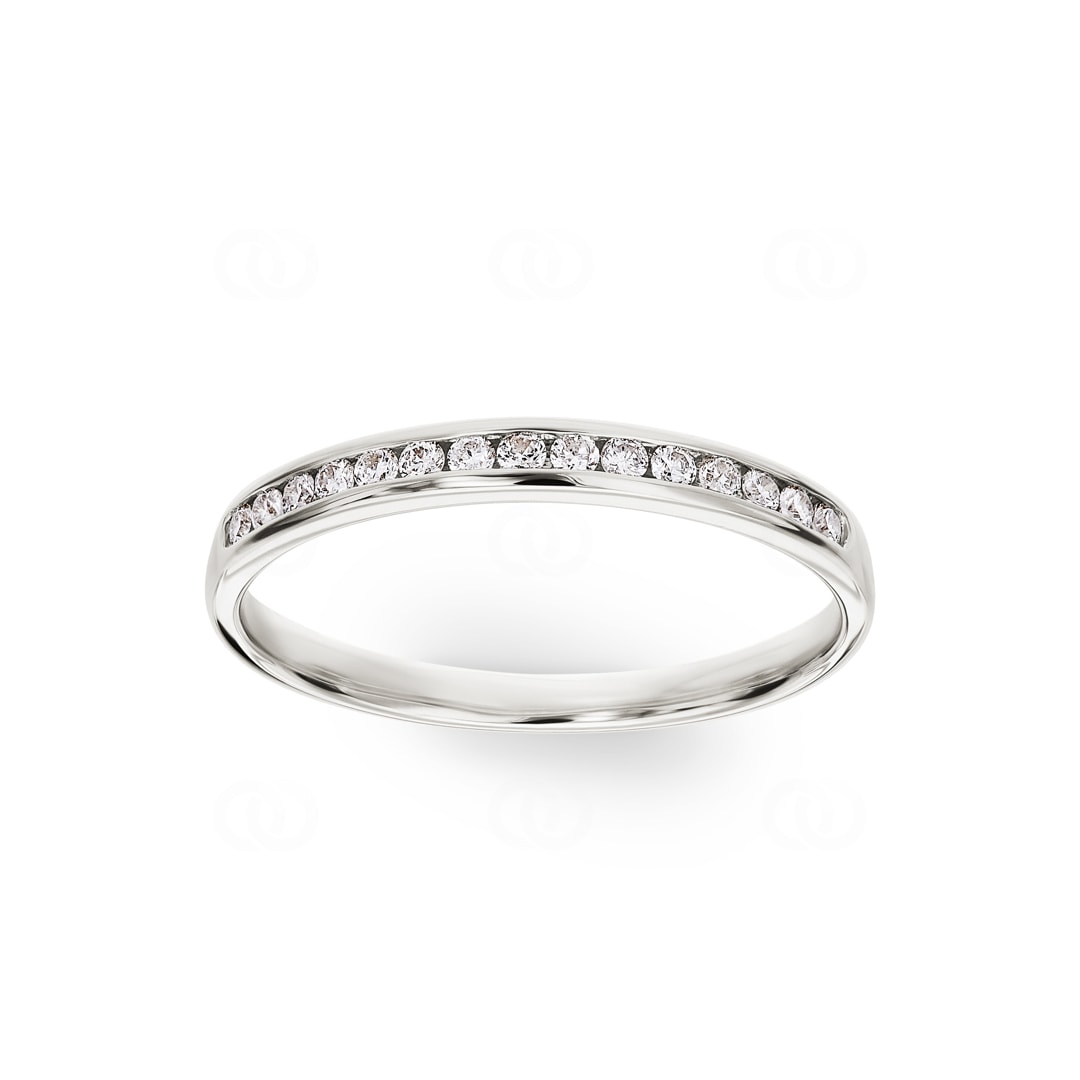 Mémoire-Ring 750/18 K Weissgold mit Diamanten 0.17 ct H/si