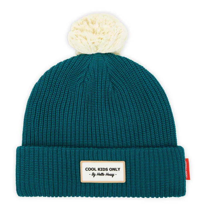 Hello Hossy Bonnet Colorblock Coton Bio | Vert canard